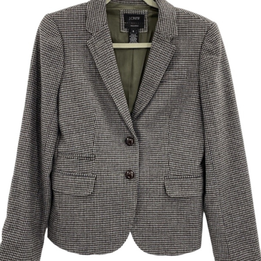 J crew school boy Hounds tooth wool blazer size 2